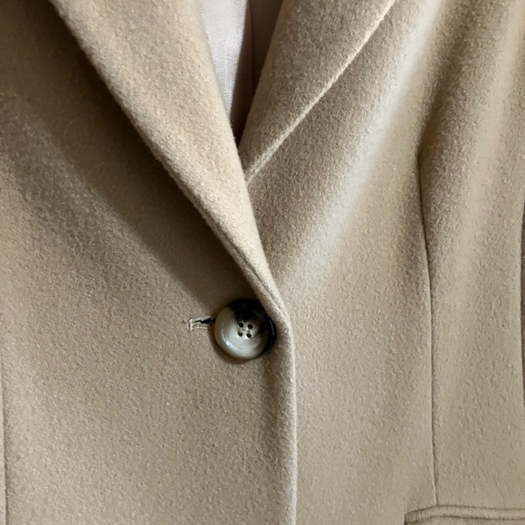 Wool Cashmere Blend Carmel Elegant Minimalist Career‎ Coat Pure Collection SZ 12 - Picture 5 of 11